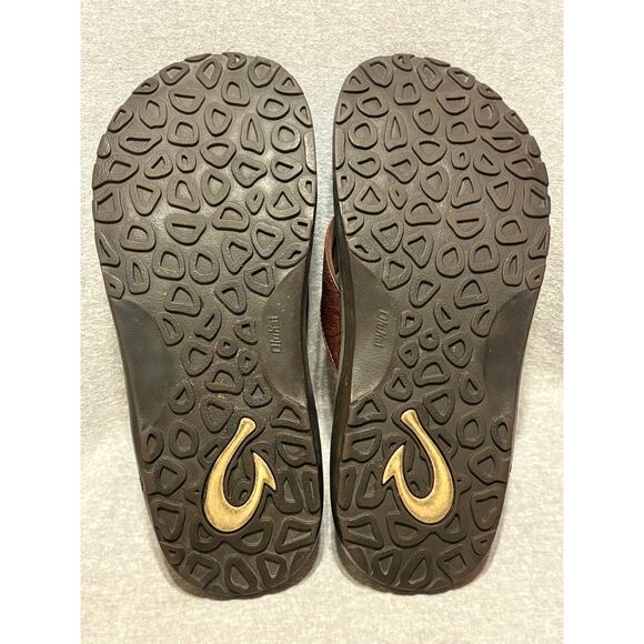 OluKai Leather Kupuna Brown Thong Flip Flop Sandals Men’s Size 13 - Picture 7 of 7